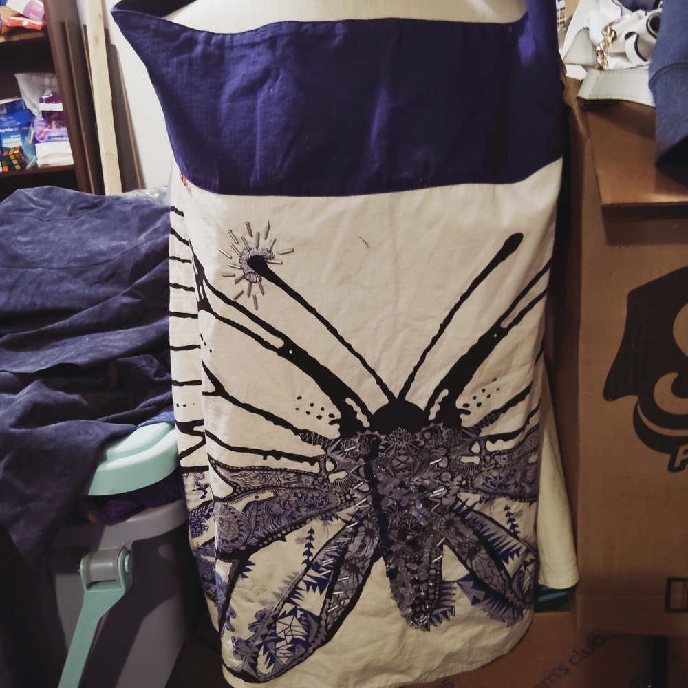 Oilily Navy and Cream A-Line Skirt